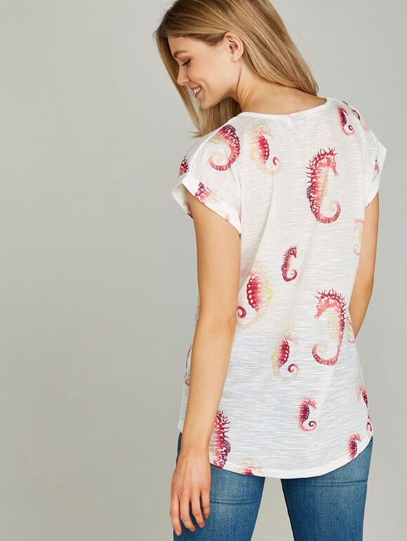 Seahorse Tee, Red, large
