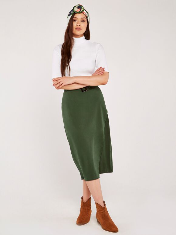 Mock Neck Top, White, large