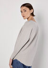 Applique Heart Batwing Jumper, Light Grey / Silver, large
