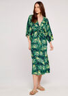 Tropical Leaf Knot Dress, Navy, large