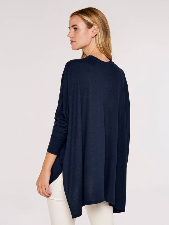 Soft Touch Split Top, Navy, large
