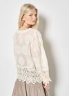 Embroidered Daisies Lace Blouse, Stone, large