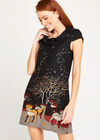 Black Deer Border Print Tunic, Black, large