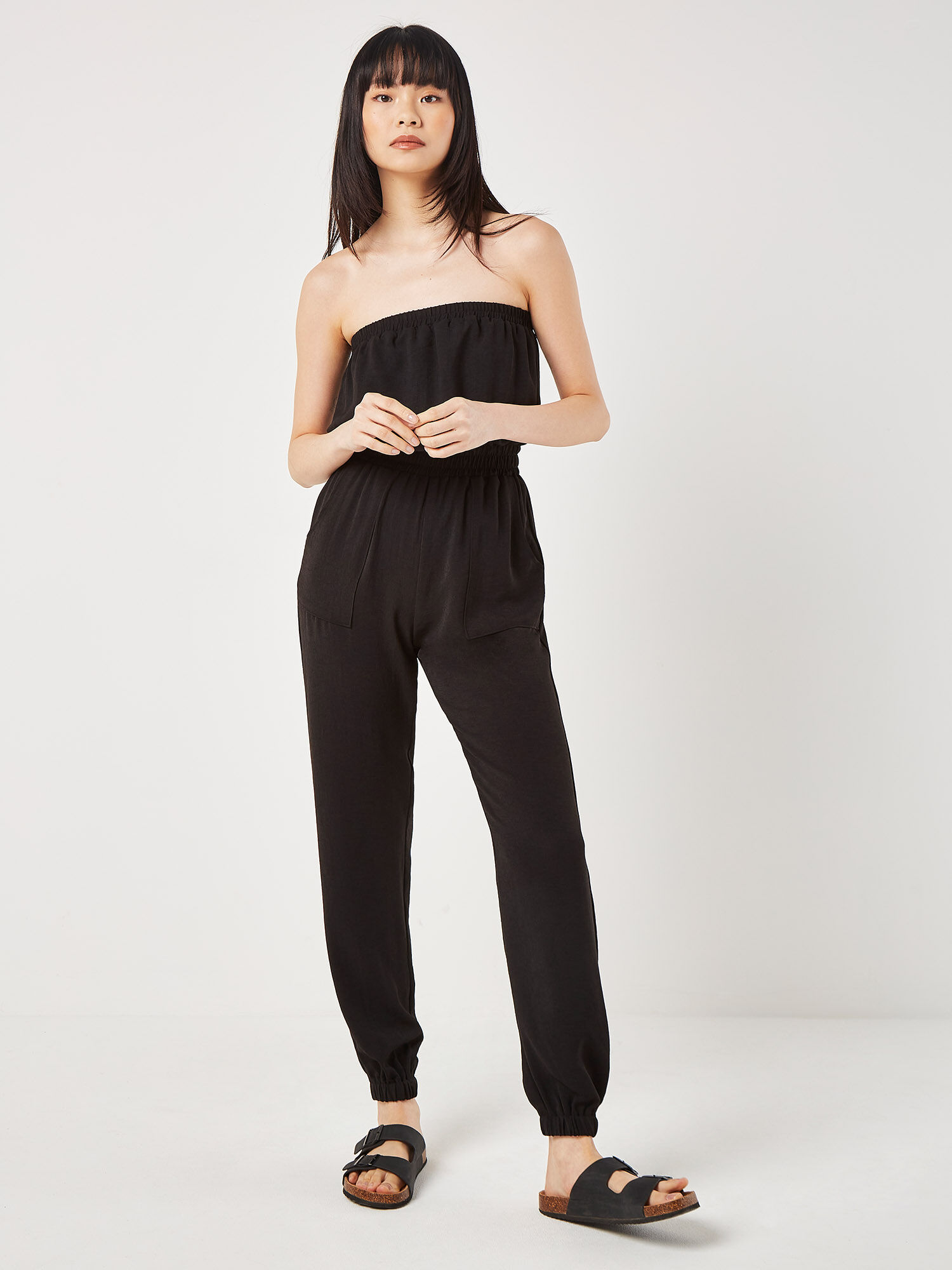 Bandeau jumpsuit black discount