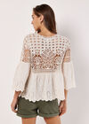 Crochet Lace Cotton Top, Stone, large