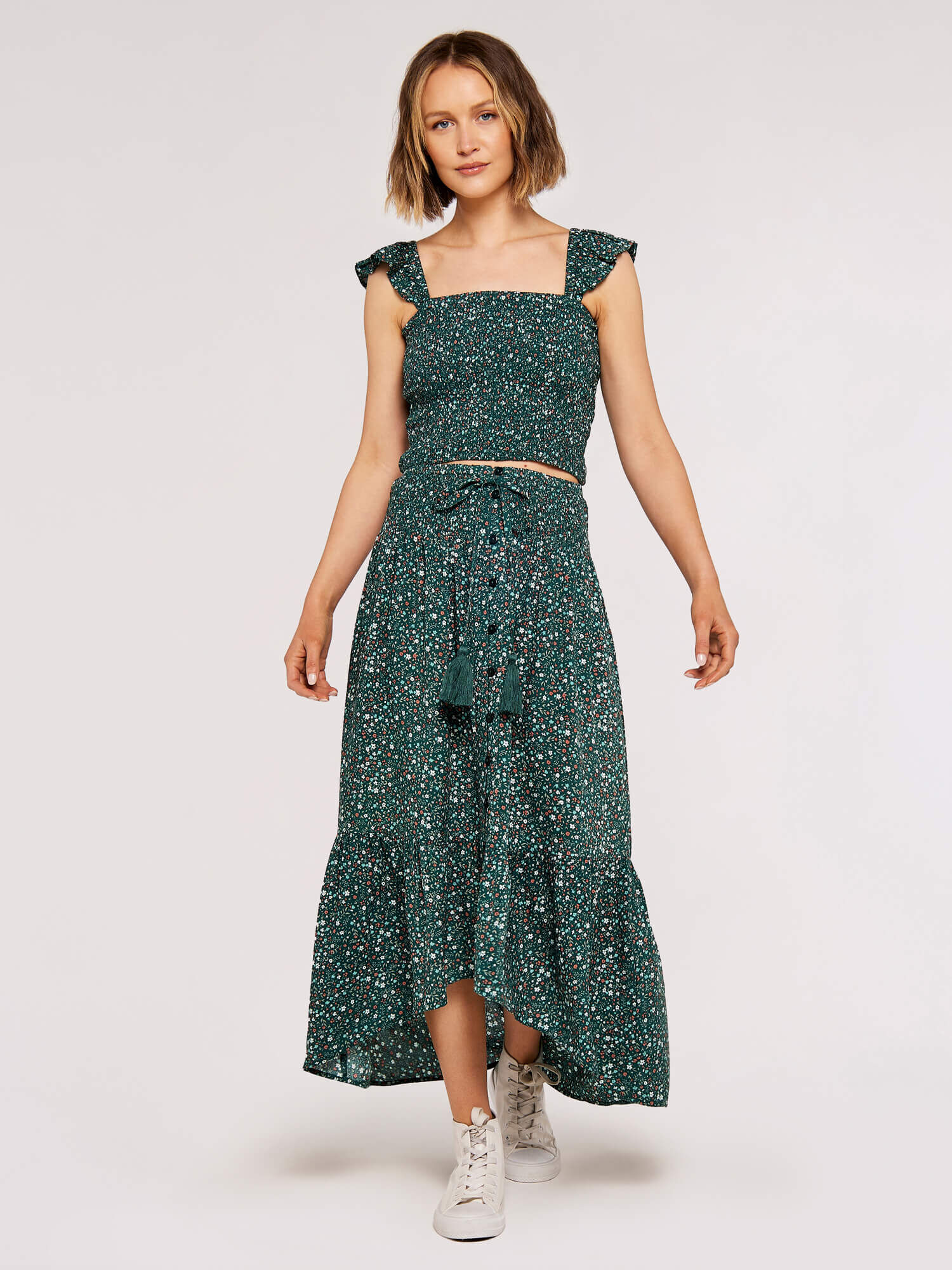 Ditsy tiered store maxi skirt