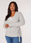 Curve Pointelle Wrap Jumper , Light Grey / Silver, large