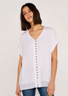Button Down Top, Cream, large