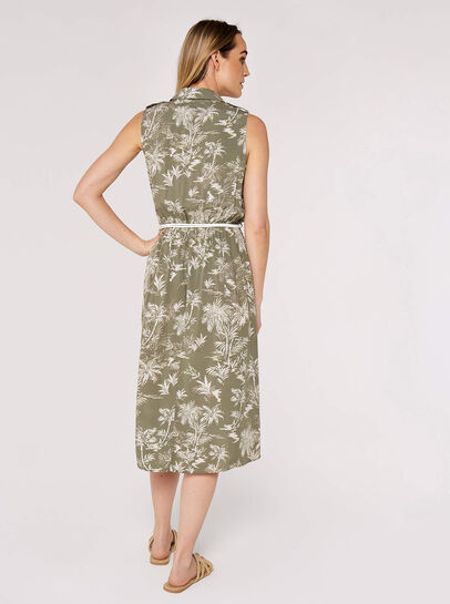 Palm Scene Midi Dress