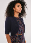Poitelle Edge Knitted Shrug, Navy, large