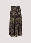 Paisley Tiered Midi Skirt, Navy, large