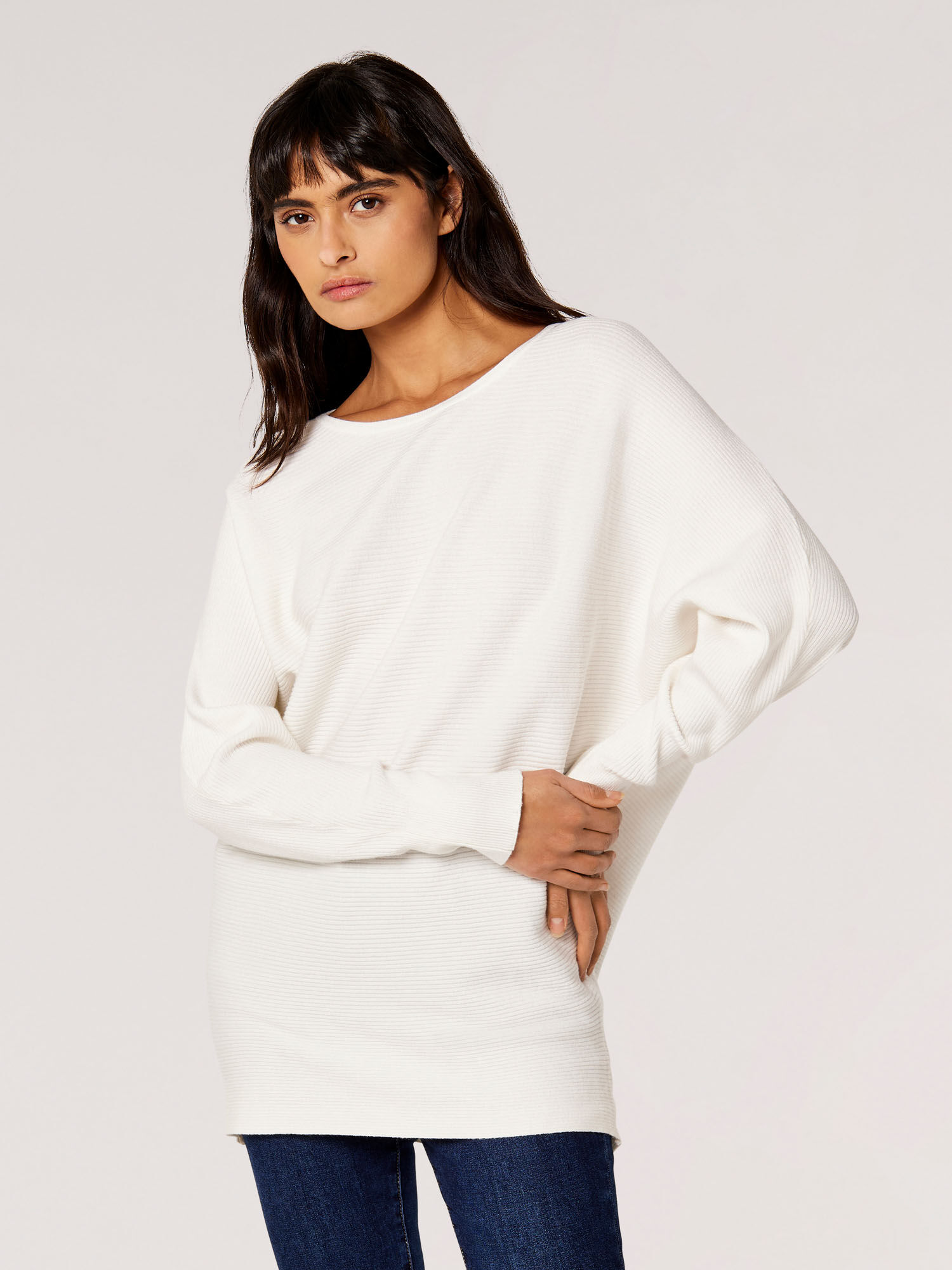Longline on sale white jumper