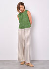 Floral Embroidered Shell Top, Green, large