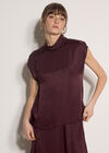 Soft Mock Neck Tank Top, Purple, large