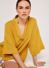 Raw Edge Tunic Top, Mustard, large