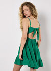 Bow Back Crochet Cami Mini Dress, Green, large
