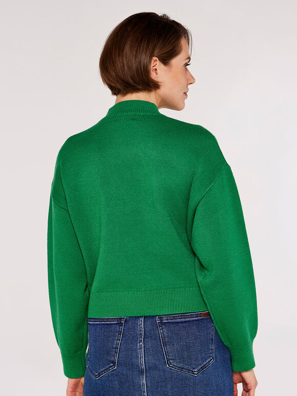 Boxy Pocket Jumper, Green, large