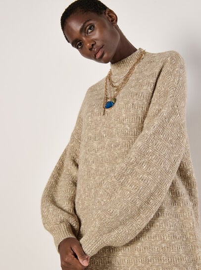 Flecked Knit Jumper Mini Dress