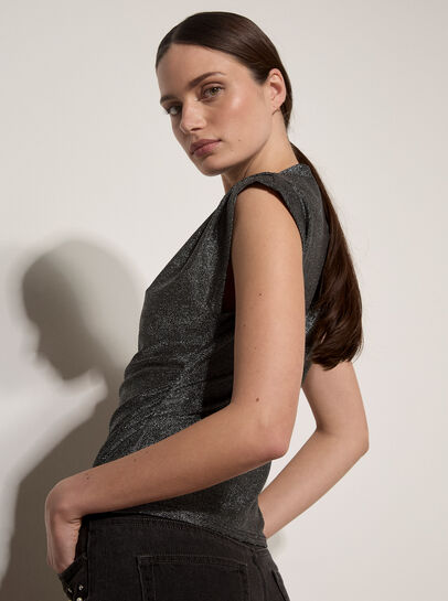 Ruched Shimmer Top