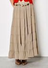 Chiffon Tiered Maxi Skirt, Stone, large