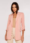 Turn up Sleeve Blazer, Pink, large