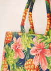 Tropical  Print Cotton Fabric Bag, Assorted, large