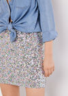 Sequin Pencil Mini Skirt, Mint, large