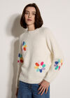 Petal Flower Jumper, Cream, large