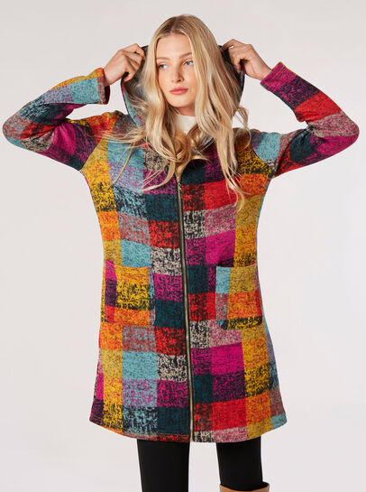 Colourful Squares Fleece Coatigan