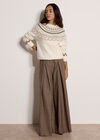 Cotton Blend Brushed Fair Isle Jumper, Cream, large