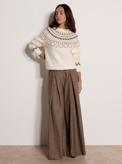 Cotton Blend Brushed Fair Isle Jumper