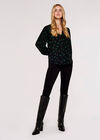 Scribble Print  Blouse, Black, large