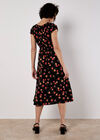 Vintage Rose Milkmaid Midi Dress, Black, large