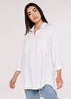 Chevron Jacquard Shirt, White, large