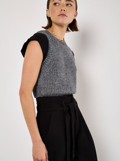 Paperbag Twill Straight Leg Trousers