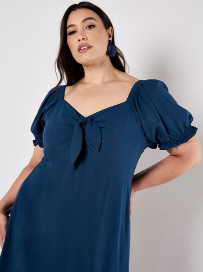 Tie Detail Milkmaid Midaxi Dress