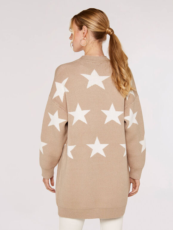 Stargaze Jacquard Cardigan, Stone, large