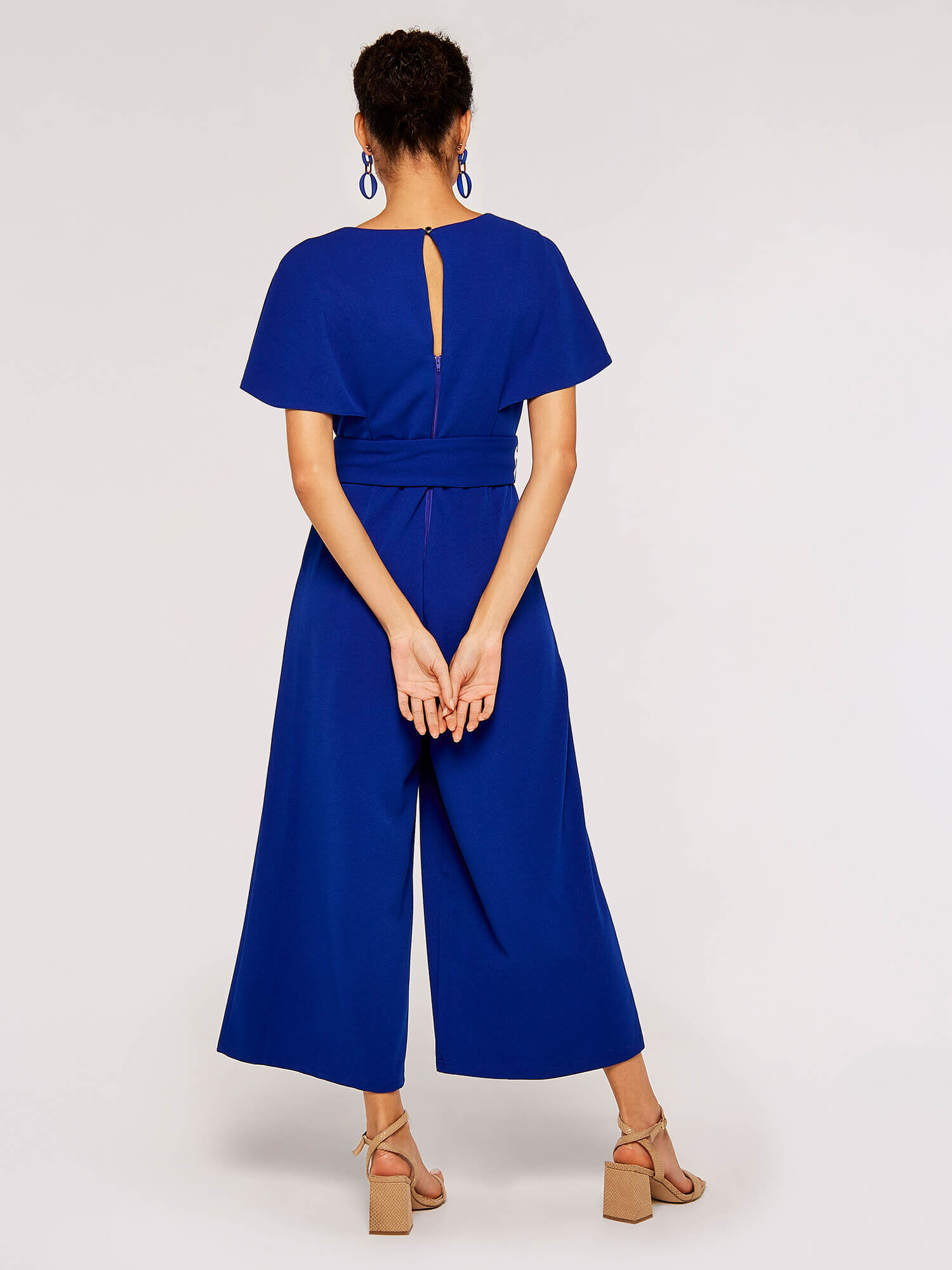 Shorts jumpsuit with cape cheap