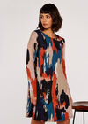Paint Print Swing Mini Dress, Orange, large