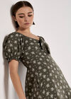 Silhouette Floral Milkmaid Maxi Dress, Khaki, large