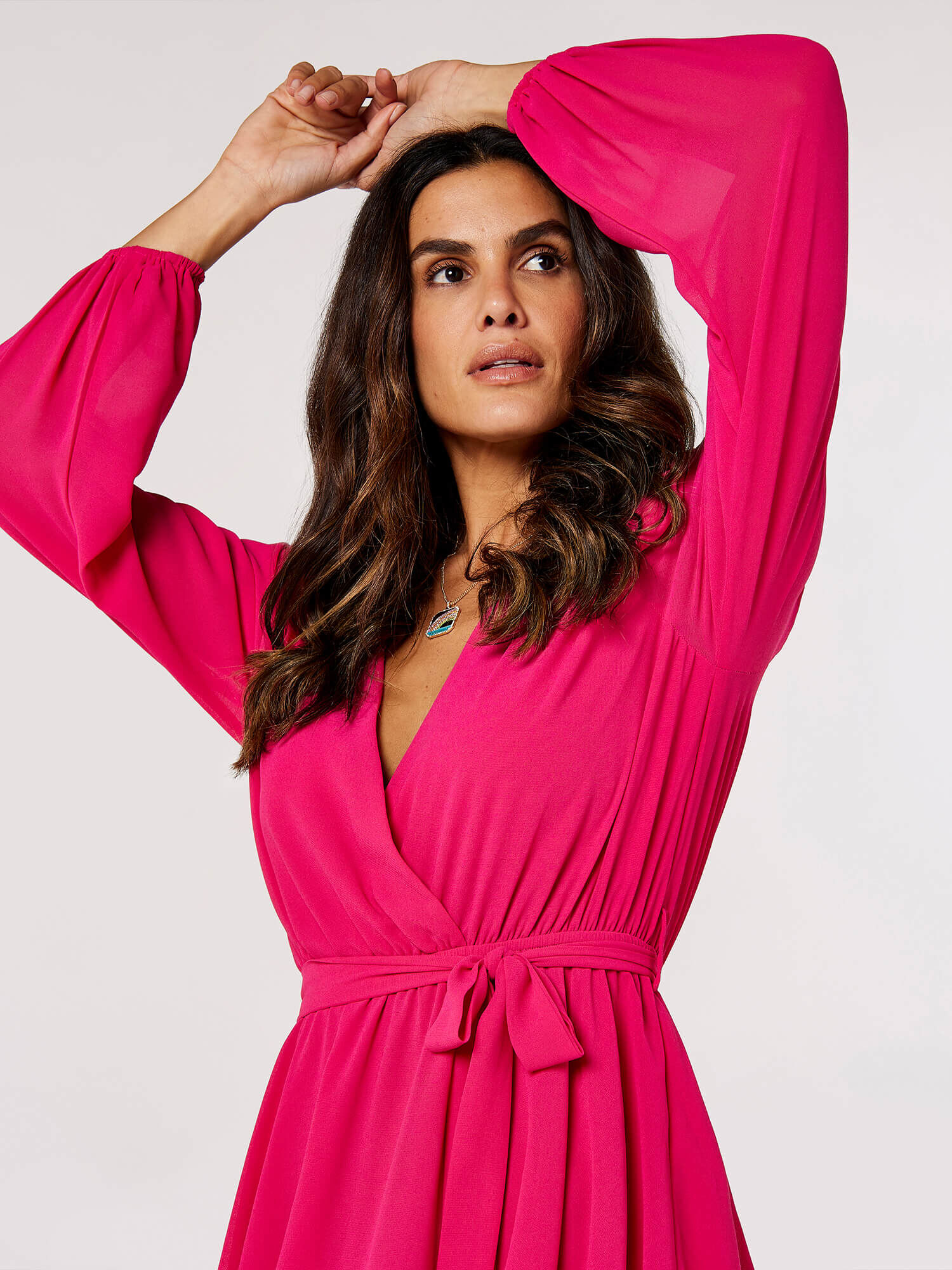 Chiffon top wrap dress
