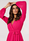 Chiffon Wrap Mini Dress, Fuchsia, large