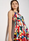 Colour Block Tiered Cami Mini Dress, Orange, large