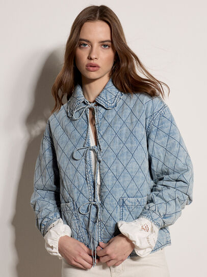 Cotton Denim Quilted Jacket