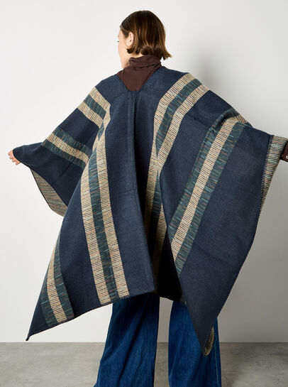 Bold Stripe Blanket Cape
