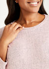 Marl Round Hem Top+, Pink, large