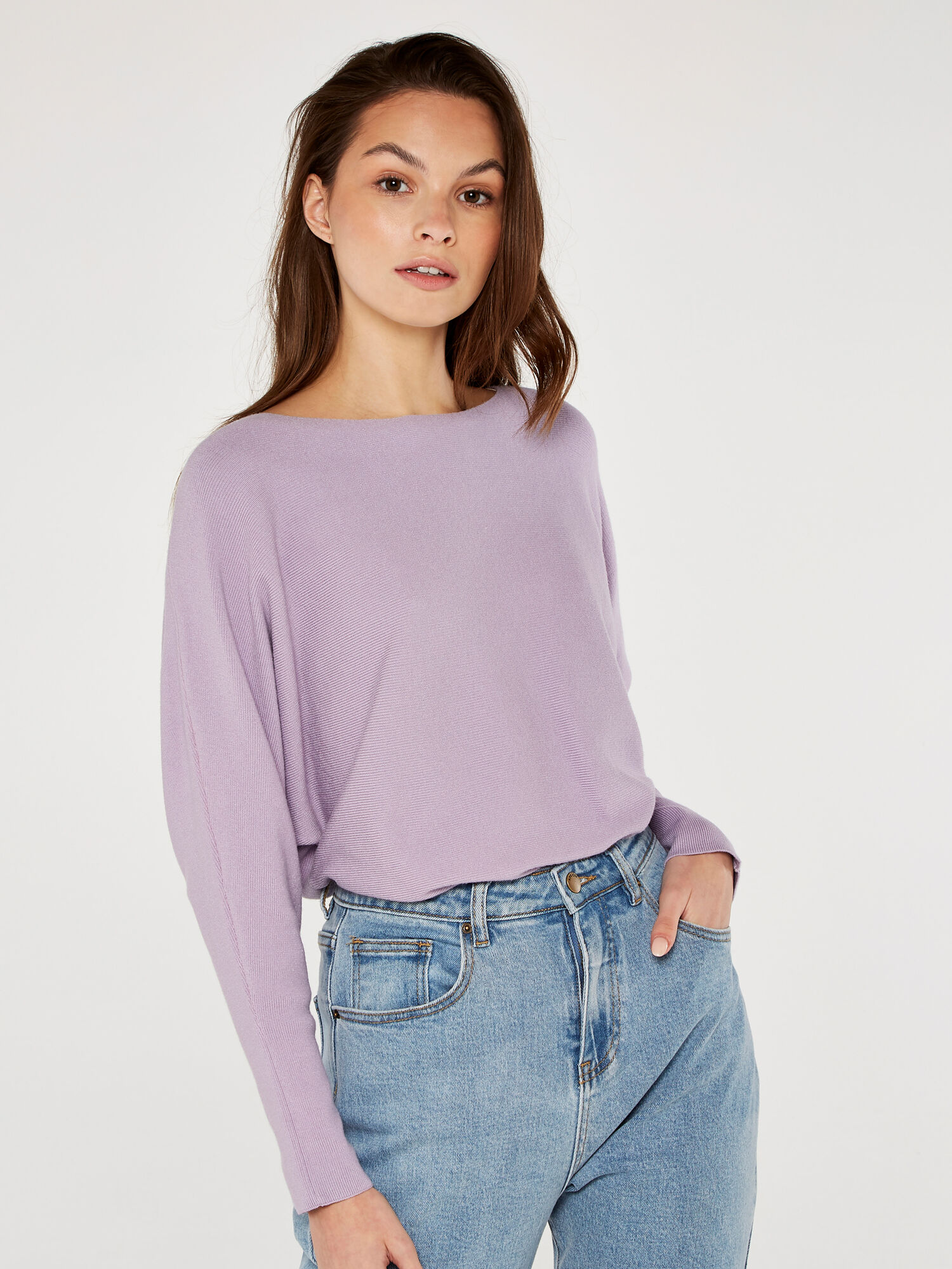 Clean Look Batwing Jumper Apricot Clothing