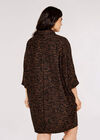 Curve Animal Print Mini Dress, Brown, large