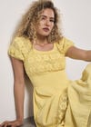 Floral Lace Milkmaid Maxi Dress, Yellow, large