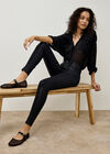 Sparkle Stretch Skinny Fit Jeans, Black, large